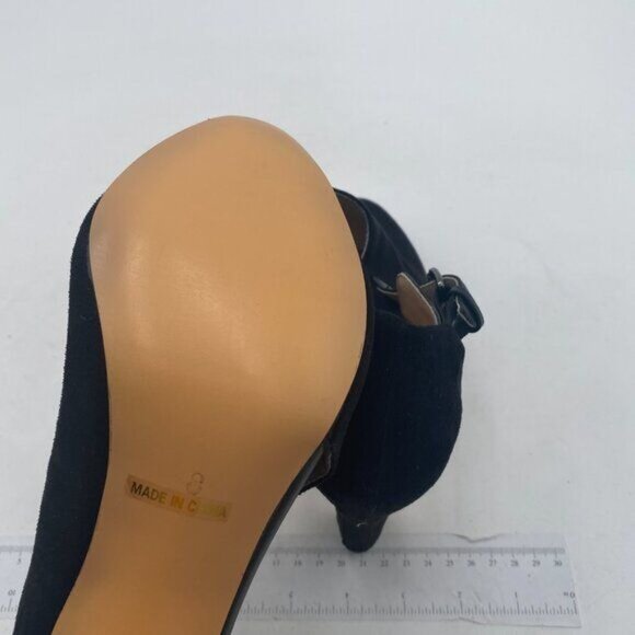 YDN Black Pointed Toe High Heel Booties Pumps Cutout Buckle Party Dress Shoes - Picture 5 of 7